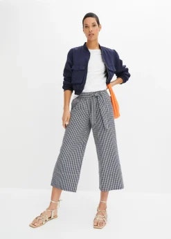 Online Pantalón con estampado de cuadros vichy Mujer Pantalones