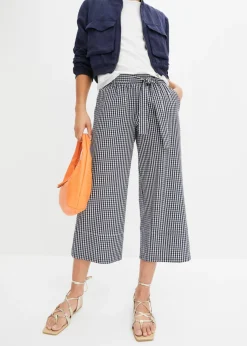 Online Pantalón con estampado de cuadros vichy Mujer Pantalones