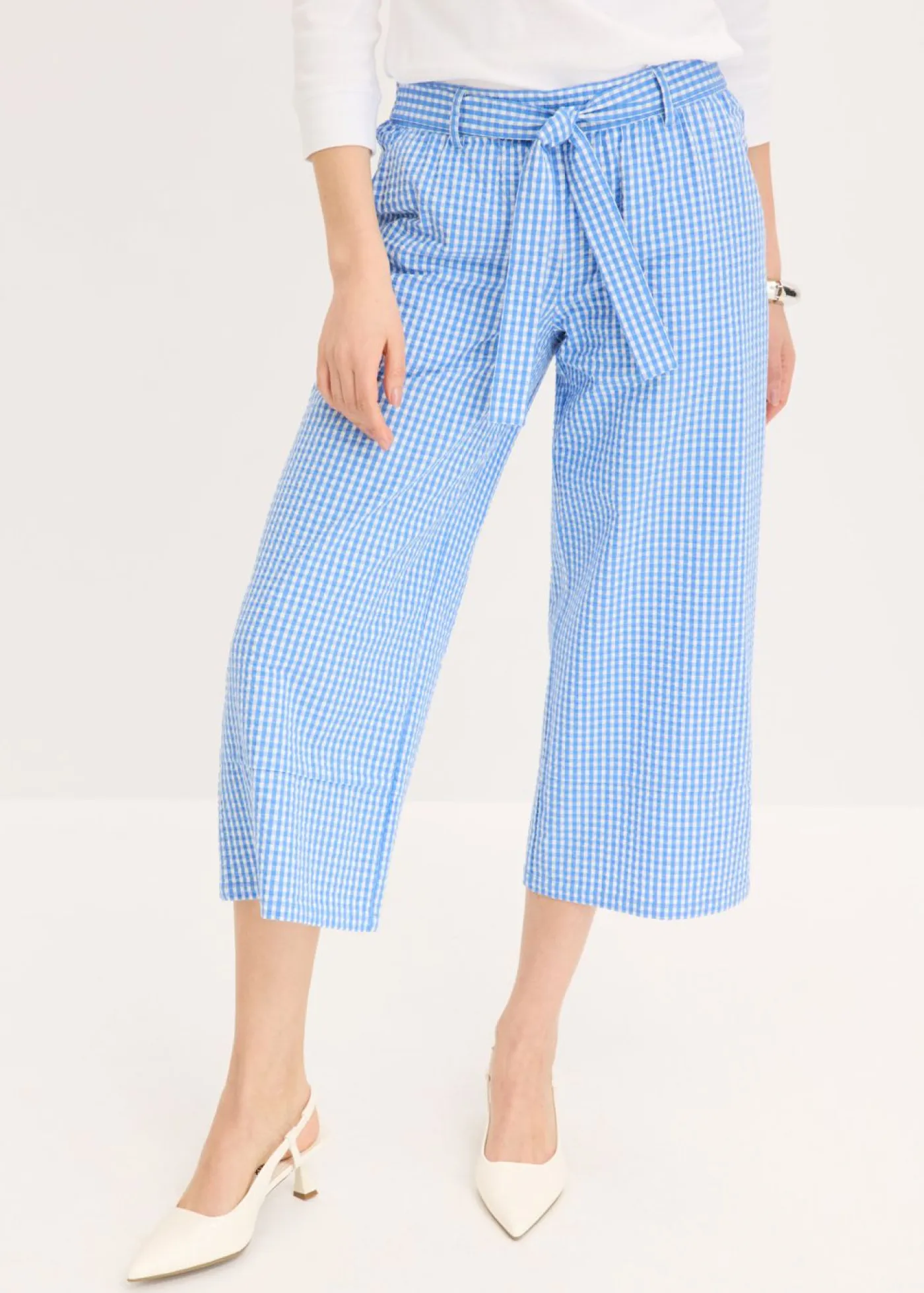 Discount Pantalón con estampado de cuadros vichy Mujer Pantalones