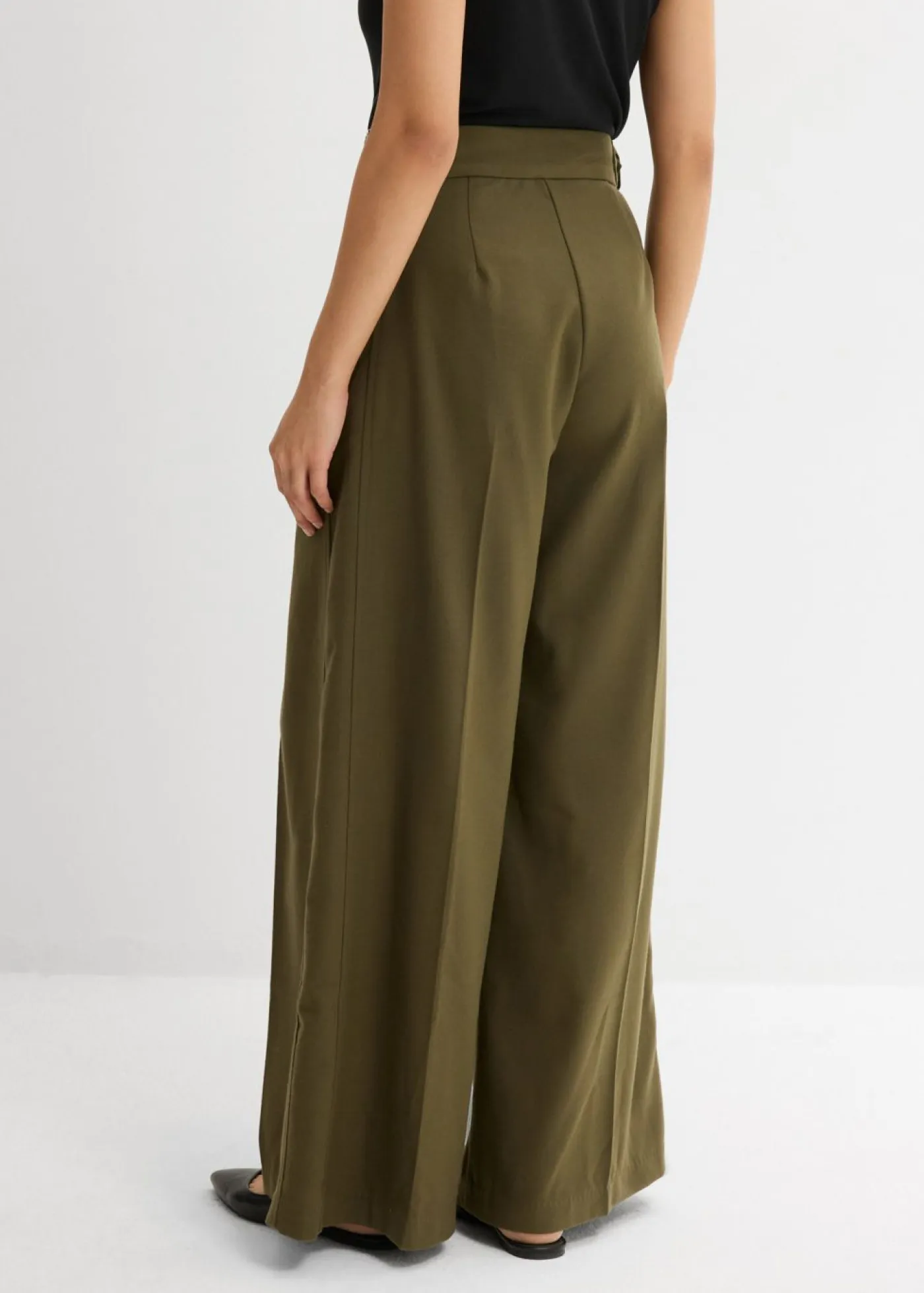 Online Pantalón con hebilla lateral de mezcla de viscosa Mujer Esenciales|Pantalones