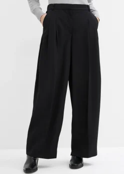 Online Pantalón con pinzas, cinturilla cómoda y abertura Mujer Esenciales|Pantalones
