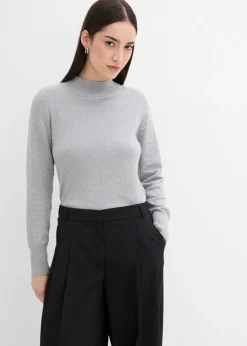 Online Pantalón con pinzas, cinturilla cómoda y abertura Mujer Esenciales|Pantalones