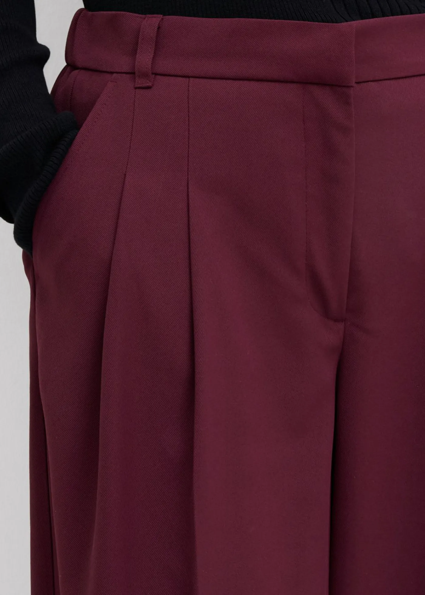 Online Pantalón con pinzas, cinturilla cómoda y abertura Mujer Esenciales|Pantalones
