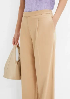 Hot Pantalón con pinzas y cinturilla cómoda Mujer Pantalones