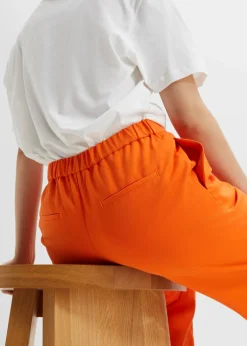 Pantalón con pinzas y cinturilla cómoda Mujer Pantalones