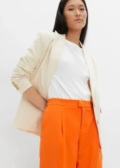 Pantalón con pinzas y cinturilla cómoda Mujer Pantalones