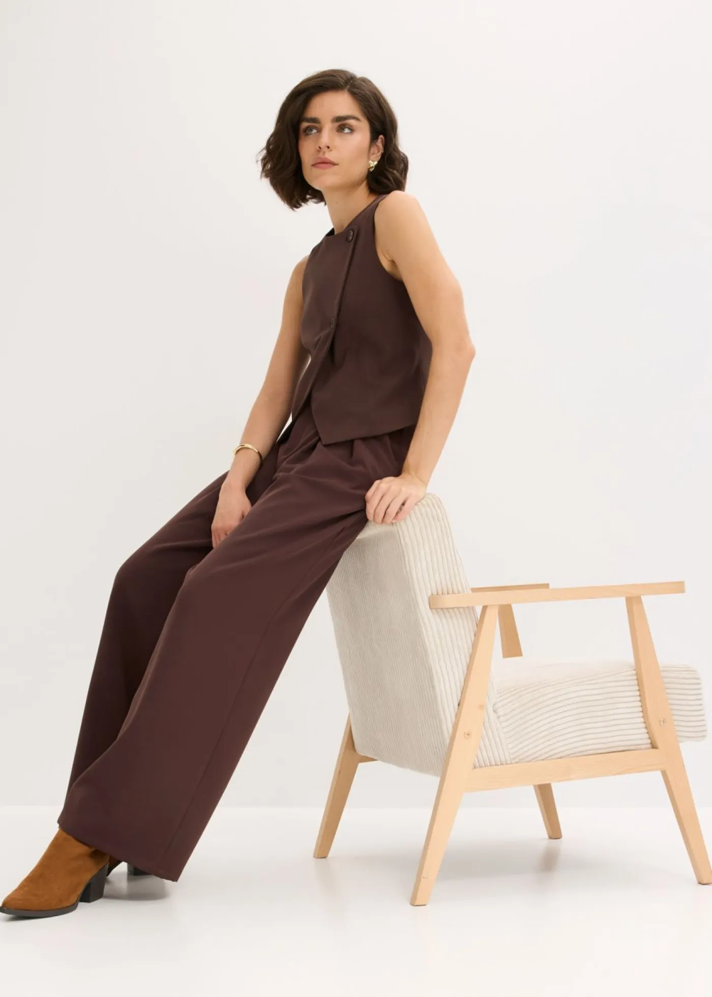 Sale Pantalón con pinzas y cinturilla cómoda Mujer Pantalones