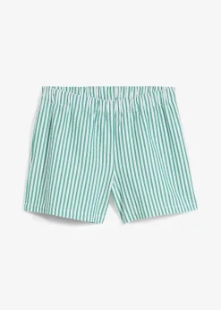 New Pantalón corto a rayas de algodón puro Mujer Shorts|Pantalones