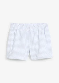 Outlet Pantalón corto a rayas de algodón puro Mujer Shorts|Pantalones
