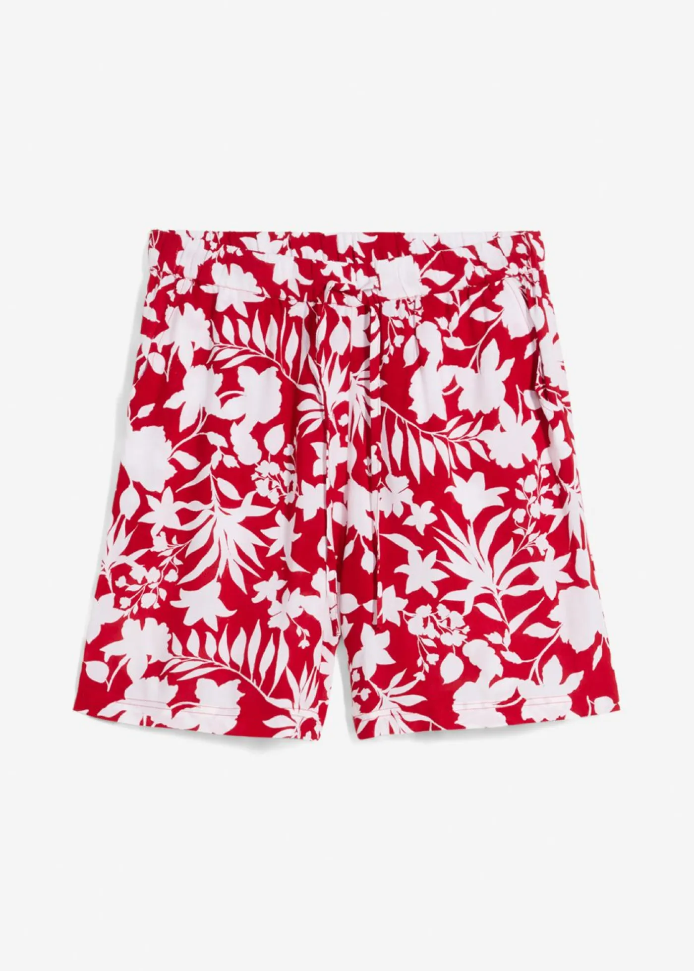 Outlet Pantalón corto ancho de viscosa con cómoda cinturilla alta Mujer Shorts|Pantalones