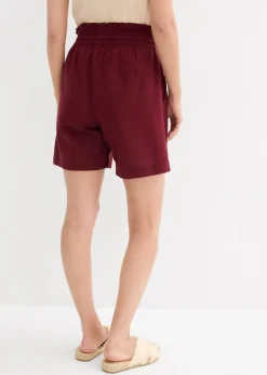Online Pantalón corto con lino Mujer Shorts|Pantalones