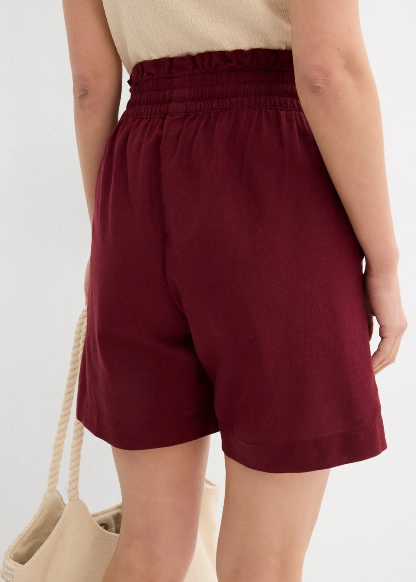 Online Pantalón corto con lino Mujer Shorts|Pantalones