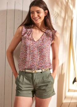 Discount Pantalón corto de algodón Mujer Shorts|Pantalones