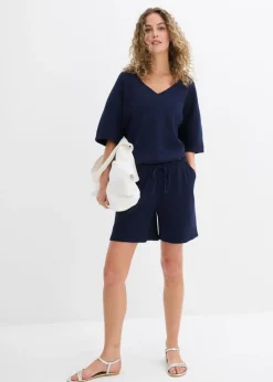 Hot Pantalón corto de algodón puro con estructura Mujer Conjuntos De Ropa|Shorts