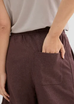Pantalón corto de chándal de mezcla de algodón con corte ancho Mujer Shorts|Pantalones