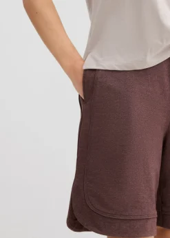 Pantalón corto de chándal de mezcla de algodón con corte ancho Mujer Shorts|Pantalones