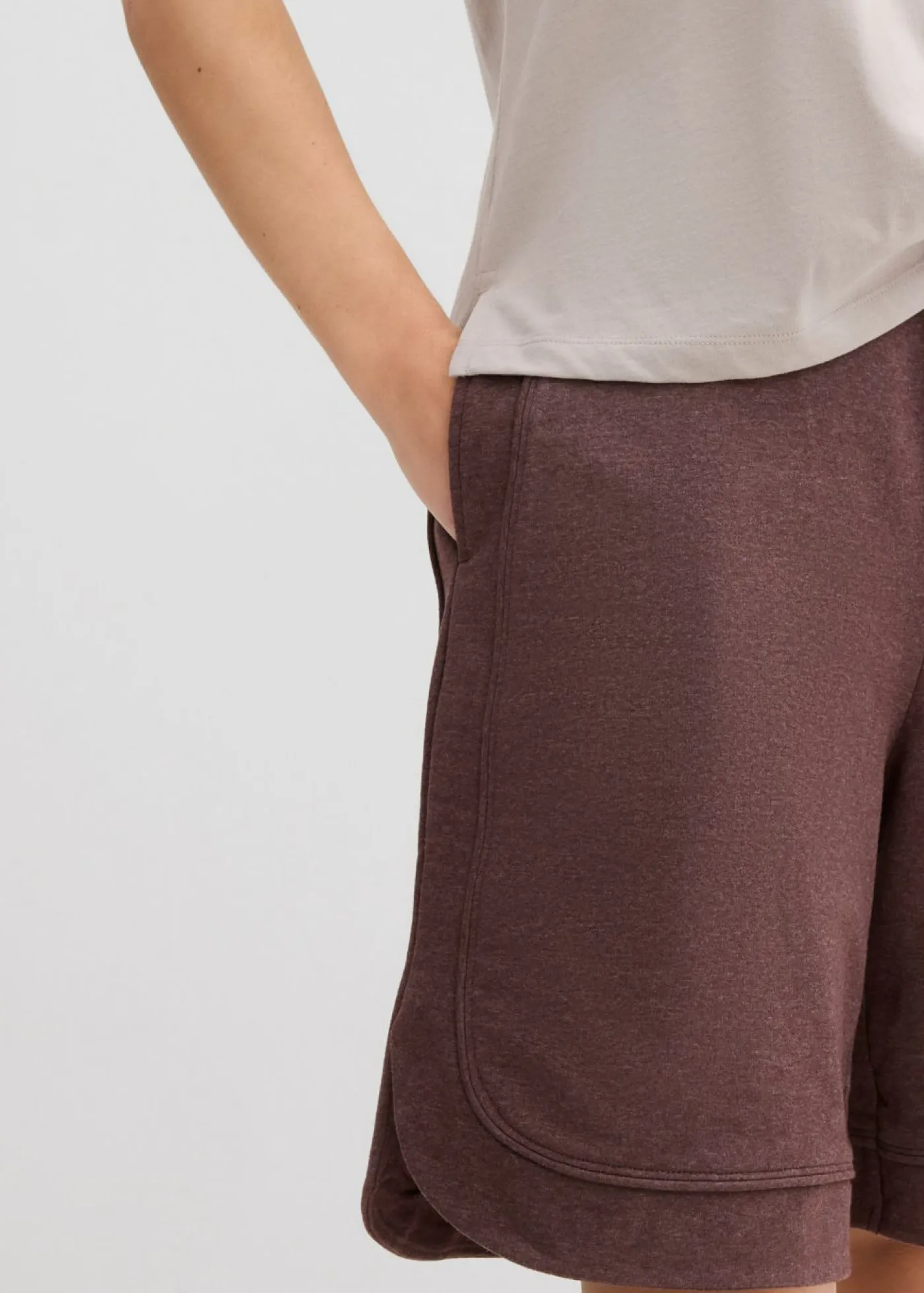Pantalón corto de chándal de mezcla de algodón con corte ancho Mujer Shorts|Pantalones