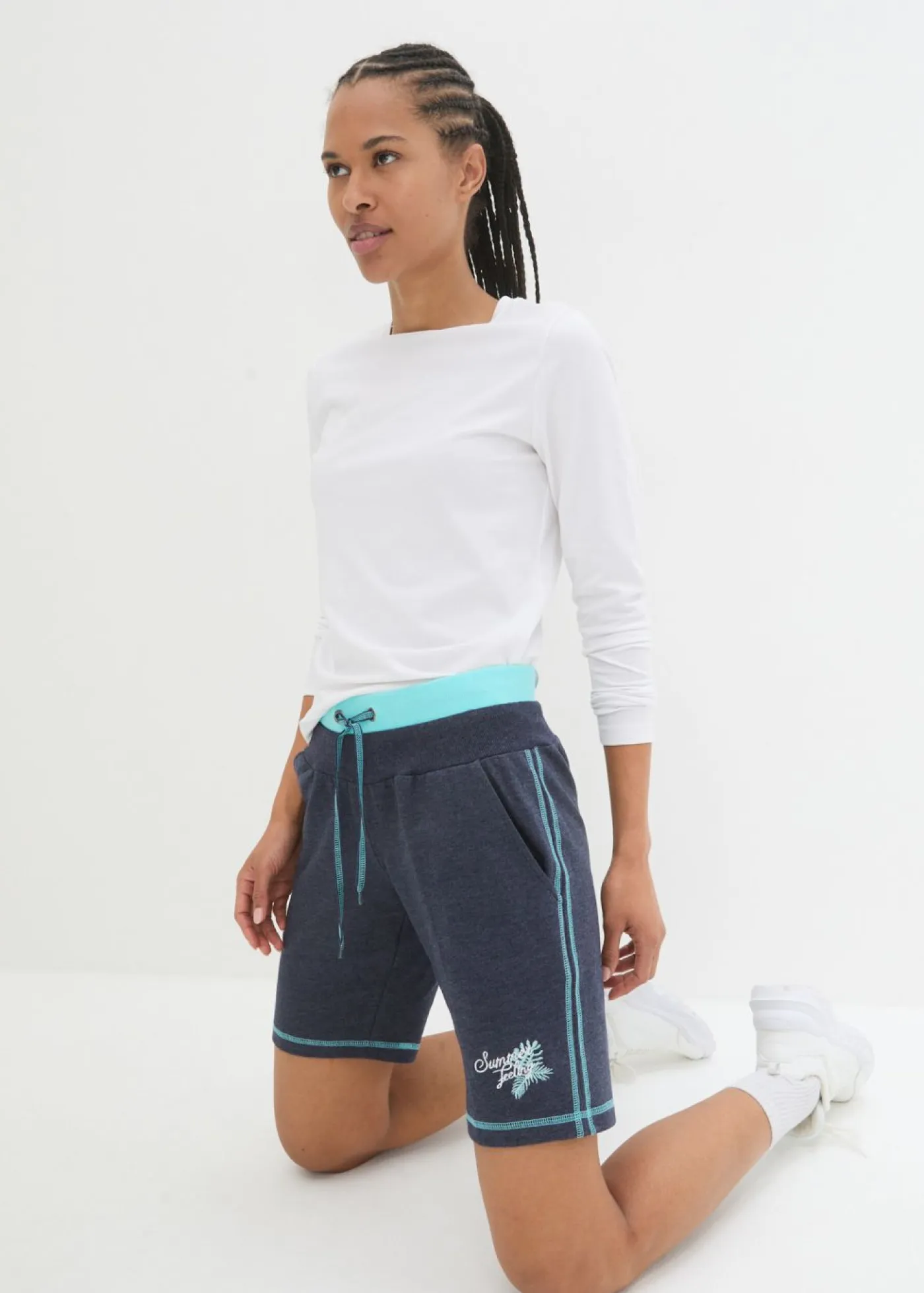 Online Pantalón corto de chándal de mezcla de algodón Mujer Conjuntos De Traje De Baño|Ropa De Playa