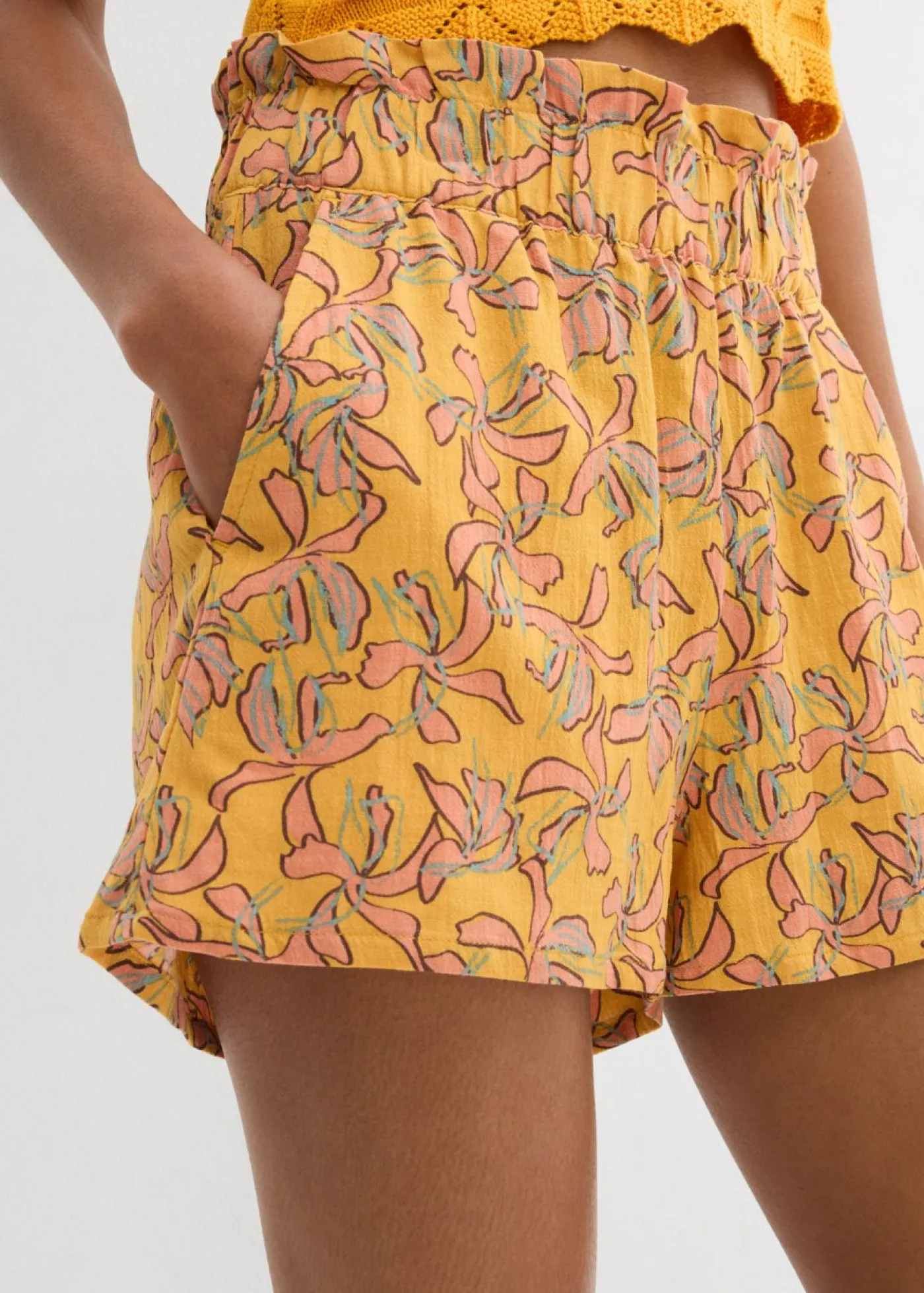 Sale Pantalón corto de mezcla de viscosa y algodón Mujer Shorts|Pantalones