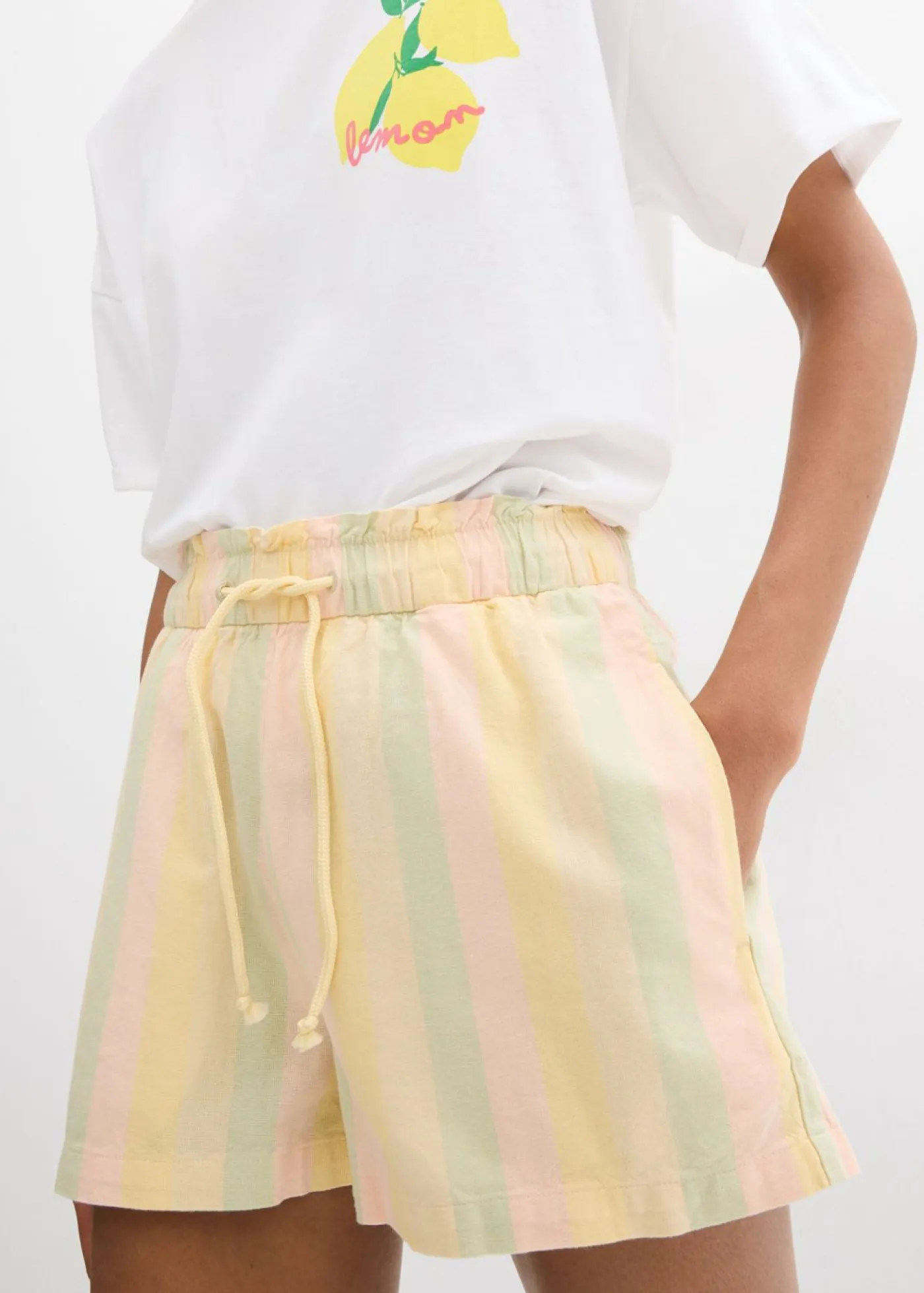 Best Pantalón corto de mezcla de lino vaporoso Mujer Shorts|Pantalones