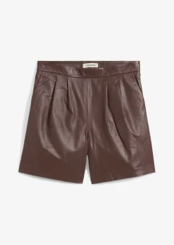 Clearance Pantalón corto de napa de cordero Mujer Premium|Pantalones