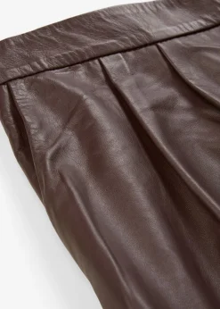 Clearance Pantalón corto de napa de cordero Mujer Premium|Pantalones