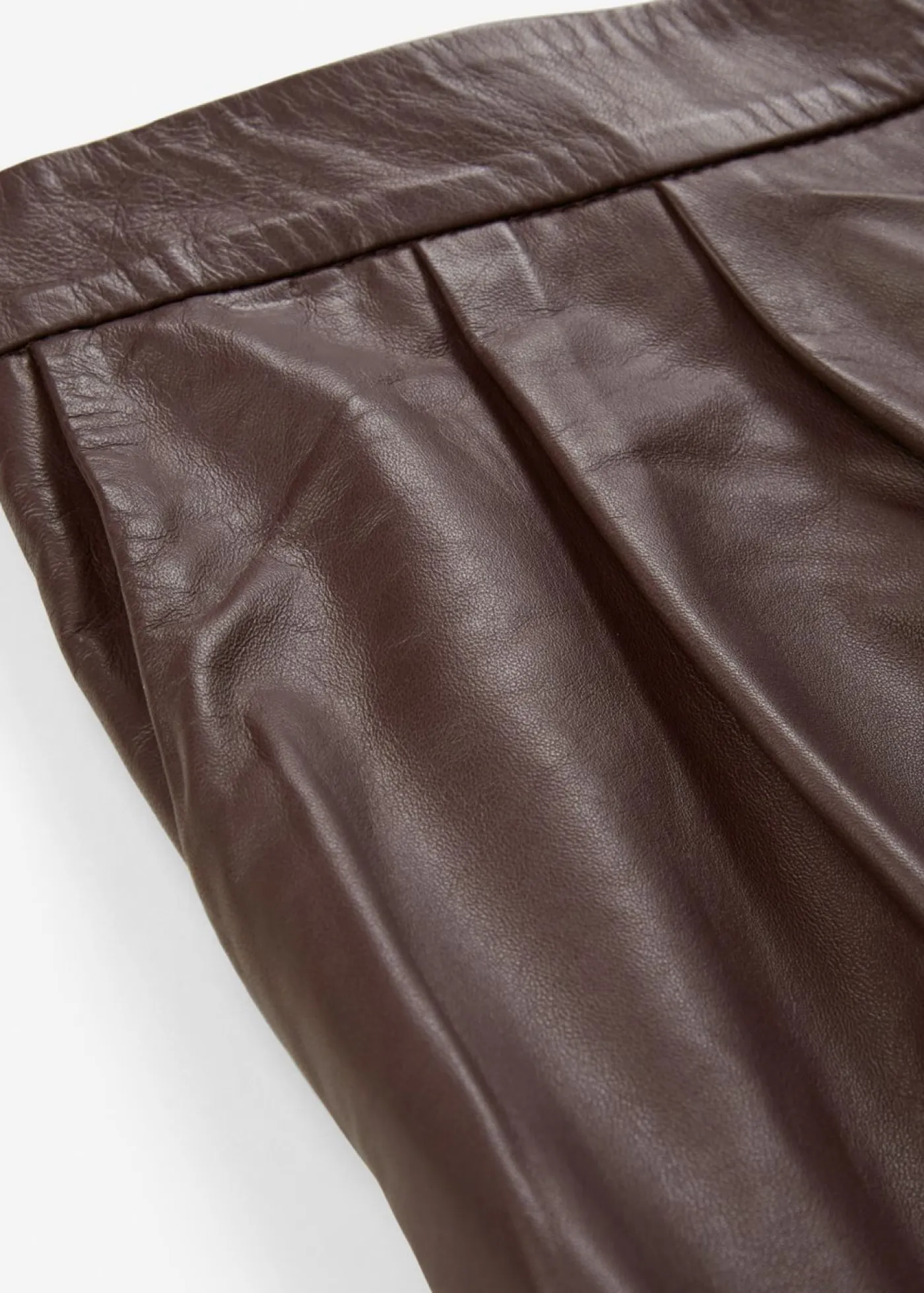 Clearance Pantalón corto de napa de cordero Mujer Premium|Pantalones