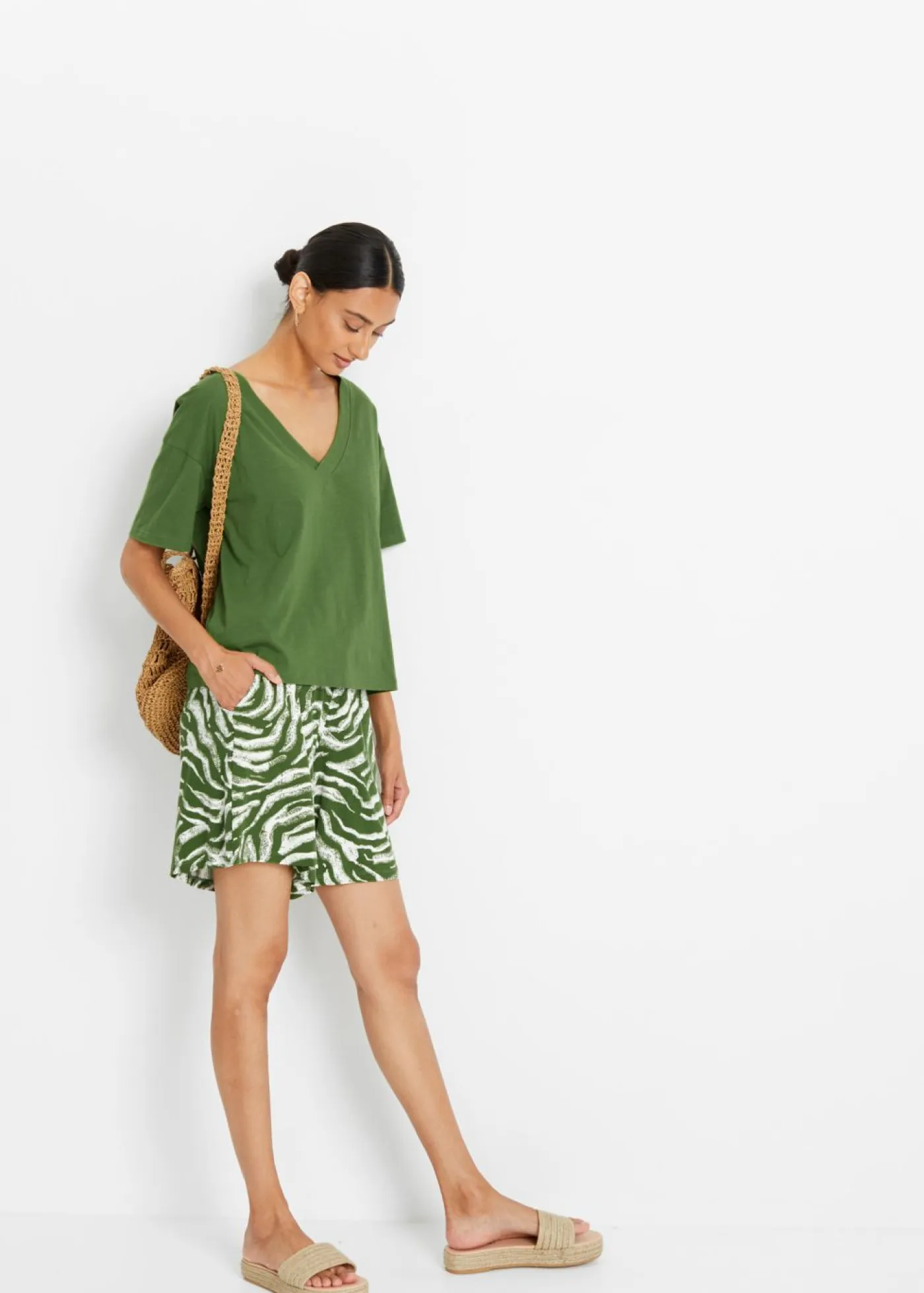 Hot Pantalón corto de punto Mujer Shorts|Pantalones