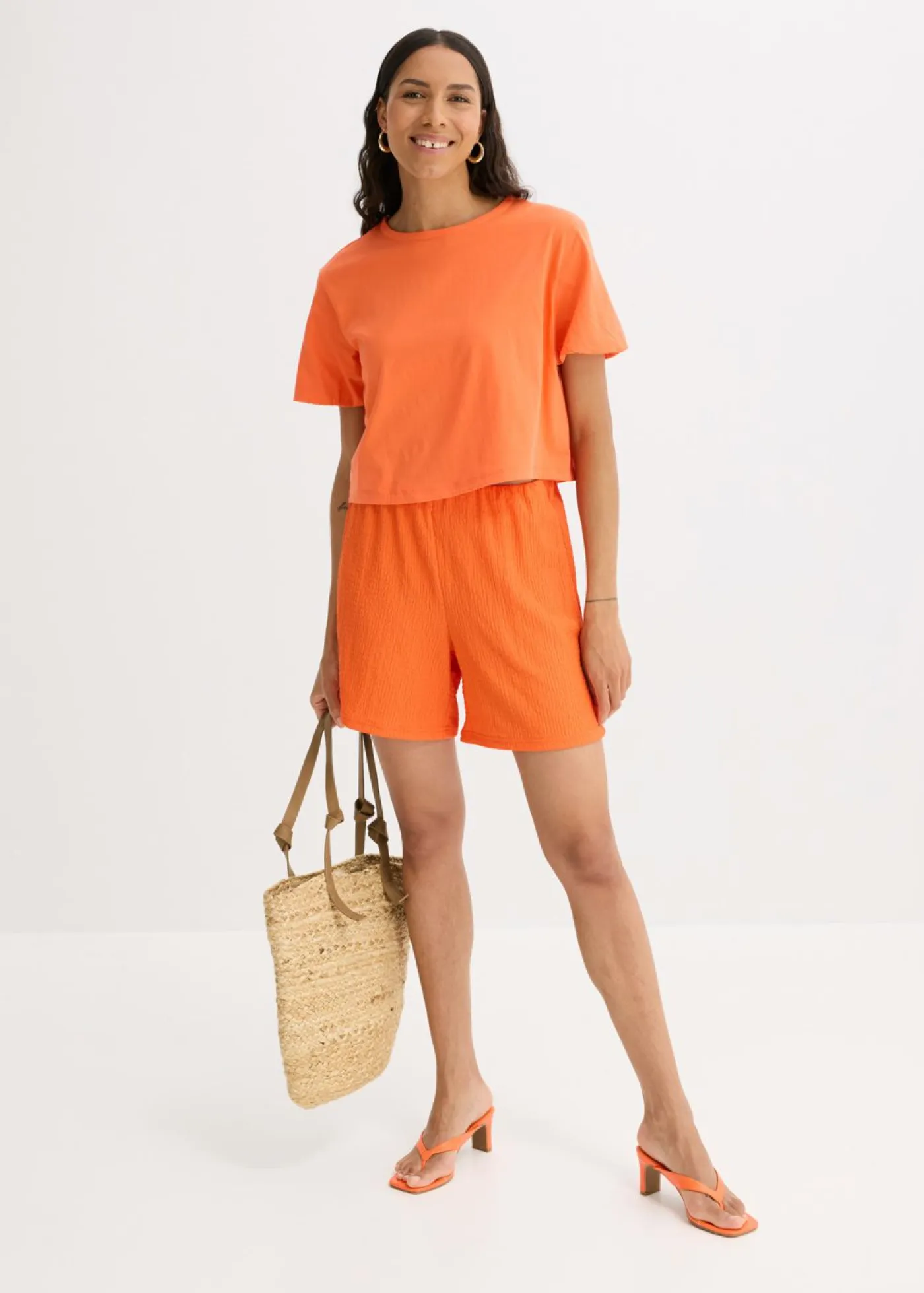 Discount Pantalón corto de punto de crepé ligero Mujer Shorts|Pantalones