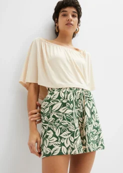Hot Pantalón corto de punto de mezcla de algodón elástico Mujer Shorts|Pantalones