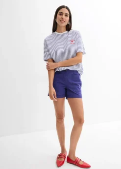 Pantalón corto de sarga Mujer Shorts|Pantalones
