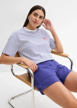 Pantalón corto de sarga Mujer Shorts|Pantalones