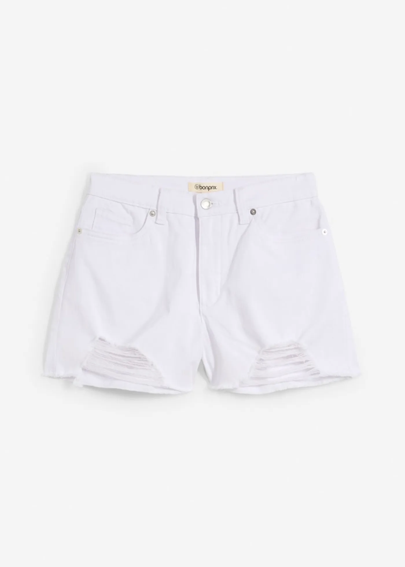 Sale Pantalón corto de sarga con talle alto Mujer Shorts|Pantalones