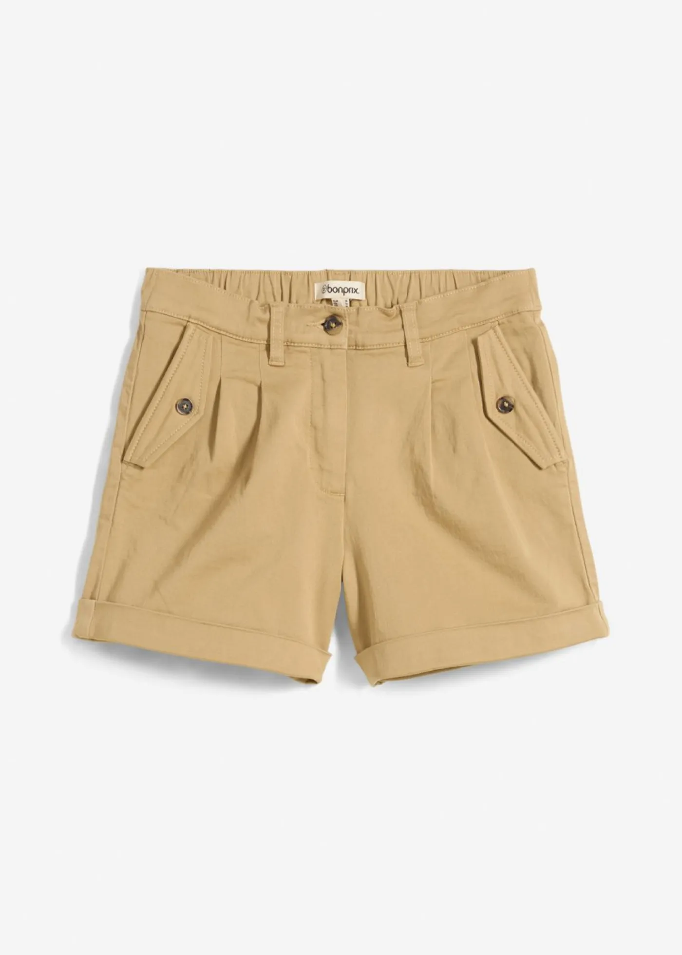 Clearance Pantalón corto de sarga con talle alto Mujer Shorts|Pantalones