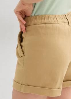 Clearance Pantalón corto de sarga con talle alto Mujer Shorts|Pantalones