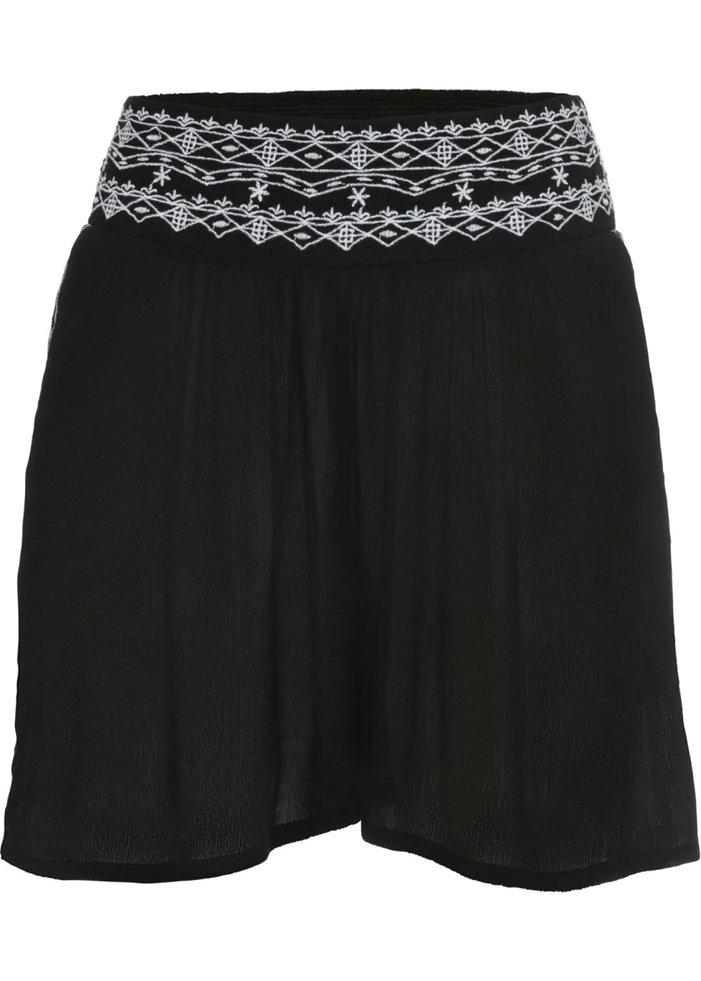 Pantalón corto de viscosa fluida con efecto arrugado Mujer Shorts|Pantalones