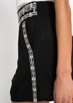 Pantalón corto de viscosa fluida con efecto arrugado Mujer Shorts|Pantalones