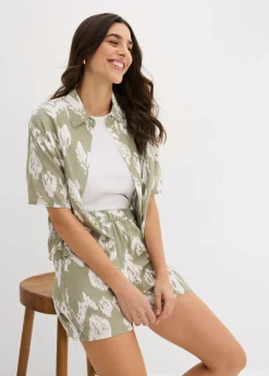 Best Pantalón corto de viscosa con cinturilla cómoda Mujer Shorts|Pantalones