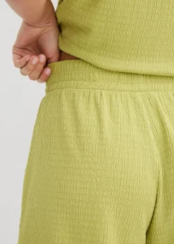 Pantalón corto sin cierre de crepé Mujer Conjuntos De Ropa|Shorts