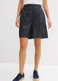 New Pantalón corto sin cierre con mezcla de lino transpirable Mujer Shorts|Pantalones