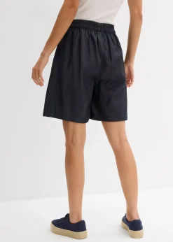 New Pantalón corto sin cierre con mezcla de lino transpirable Mujer Shorts|Pantalones