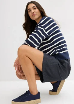 New Pantalón corto sin cierre con mezcla de lino transpirable Mujer Shorts|Pantalones