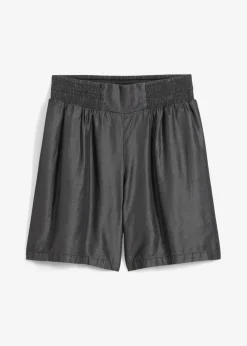 Outlet Pantalón corto sin cierre con nido de abeja Mujer Shorts|Pantalones