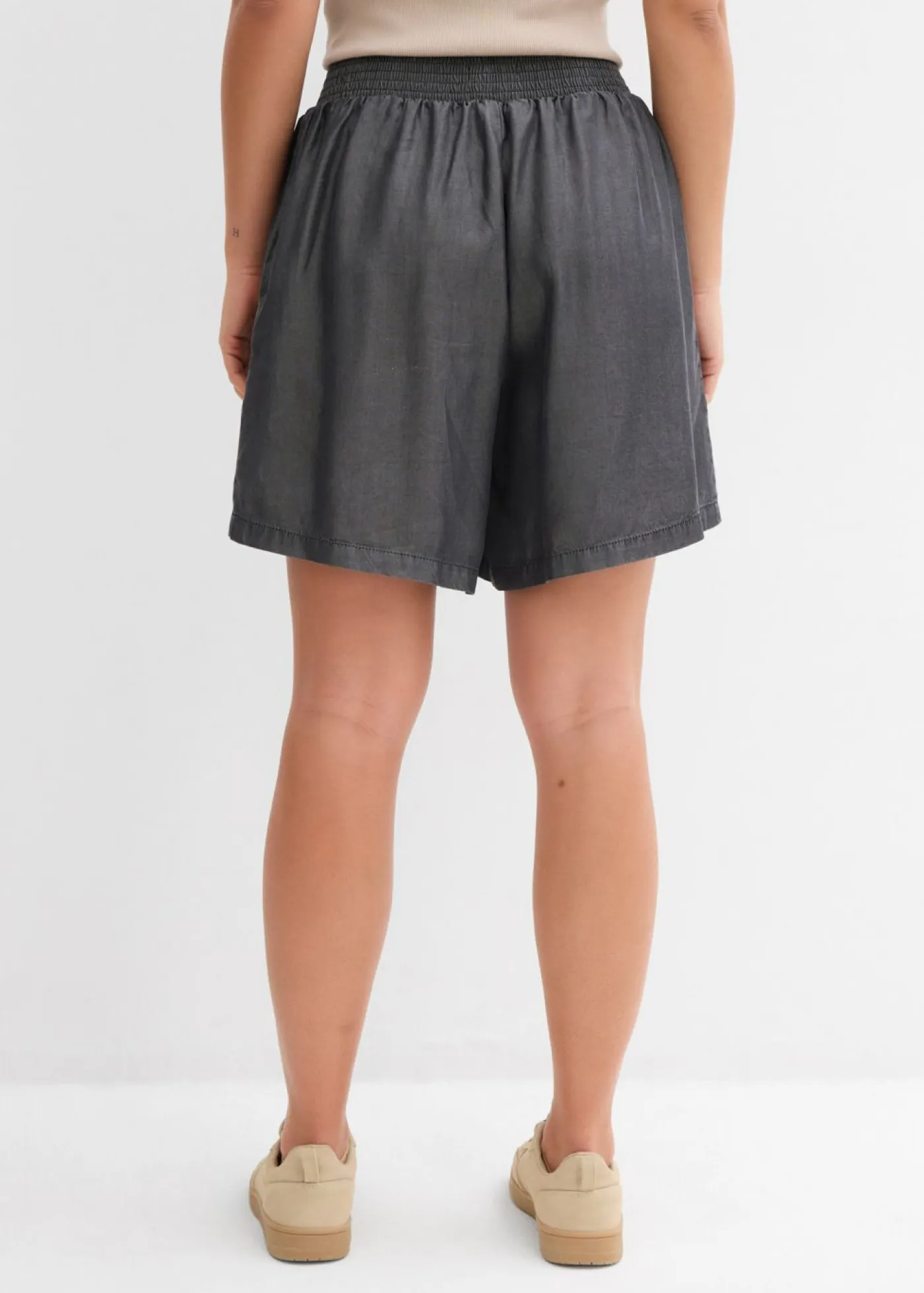 Outlet Pantalón corto sin cierre con nido de abeja Mujer Shorts|Pantalones