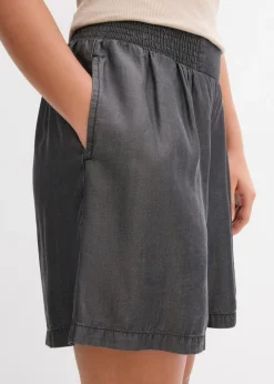 Outlet Pantalón corto sin cierre con nido de abeja Mujer Shorts|Pantalones