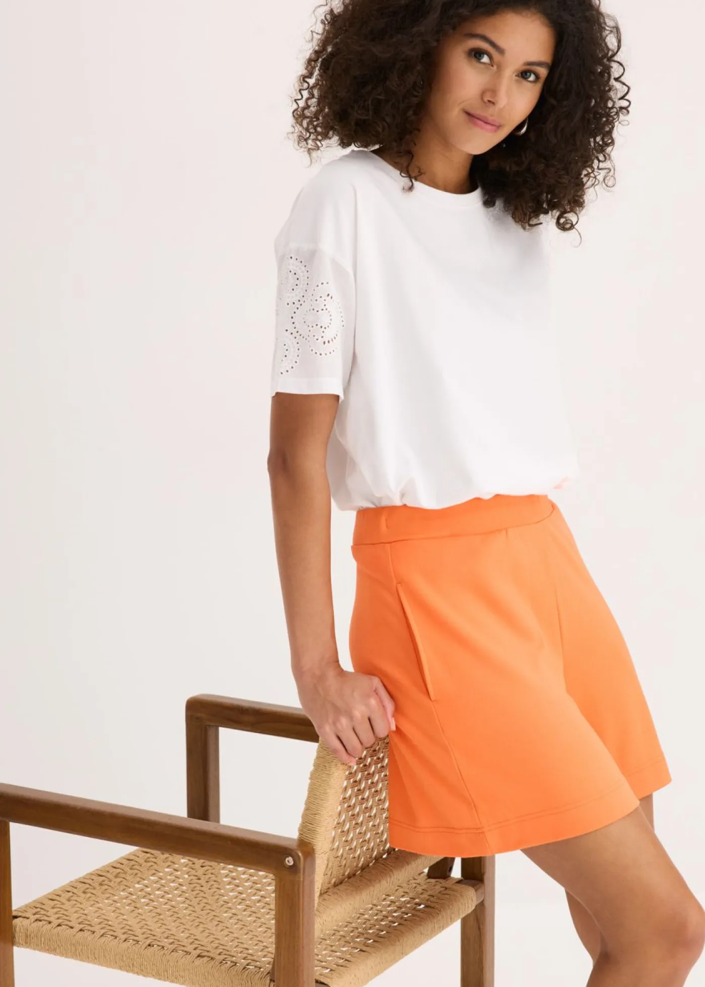 Sale Pantalón corto sin cierre de Punto di Roma cómodo Mujer Shorts|Pantalones