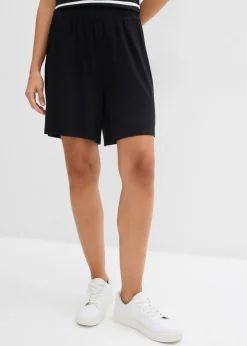 Outlet Pantalón corto sin cierre de mezcla de viscosa suave Mujer Shorts|Básicos