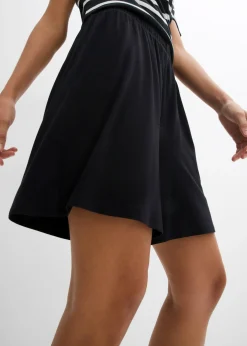 Outlet Pantalón corto sin cierre de mezcla de viscosa suave Mujer Shorts|Básicos