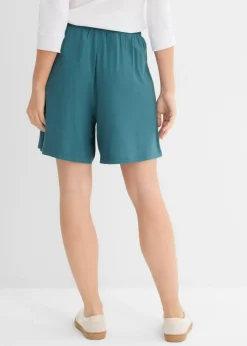 Clearance Pantalón corto sin cierre de mezcla de viscosa suave Mujer Shorts|Básicos