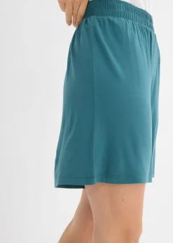 Clearance Pantalón corto sin cierre de mezcla de viscosa suave Mujer Shorts|Básicos
